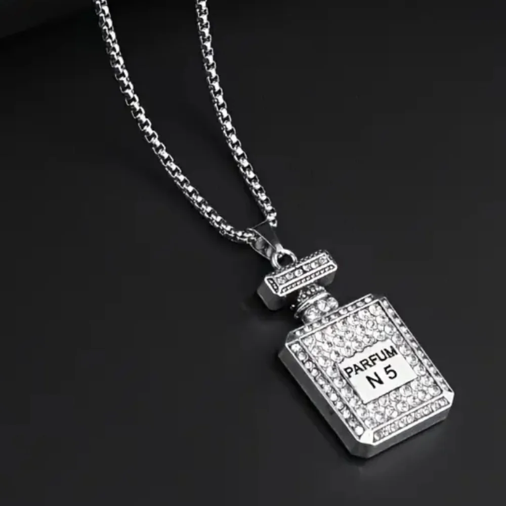 Rhinestone Perfume Bottle Necklace - Picture 3 of 3